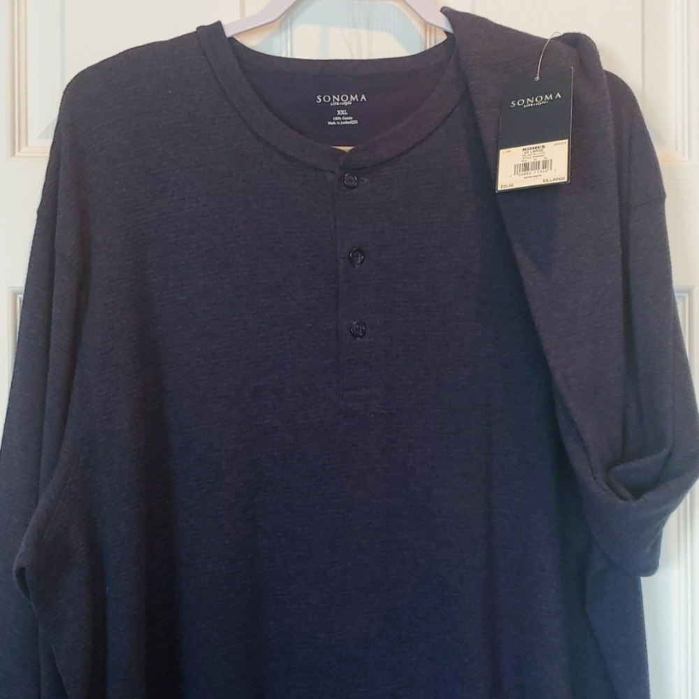 Sonoma knit henley shirt, 2XL, NWT